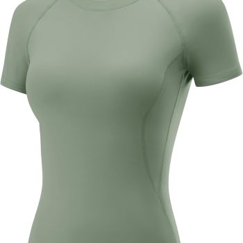 Womens Workout Tops Short Sleeve Raglan Athletic Shirts Yoga Gym Crewneck Quick Dry Tshirts