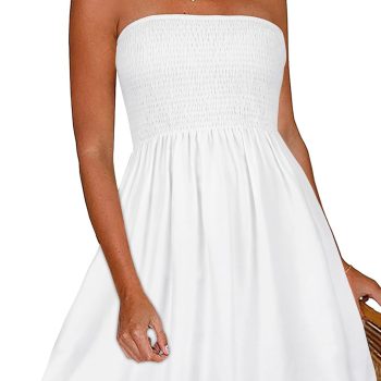 Summer Dresses for Women Beach Cover Ups Strapless Boho Floral Print Sundress