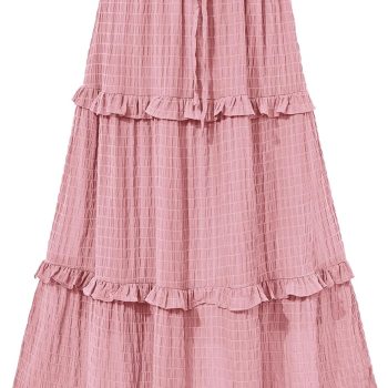 Women's Long Summer Skirt  Elegant High Waist Cocktail Party Wedding Guest Dress Flared A-Line Midi Skirts